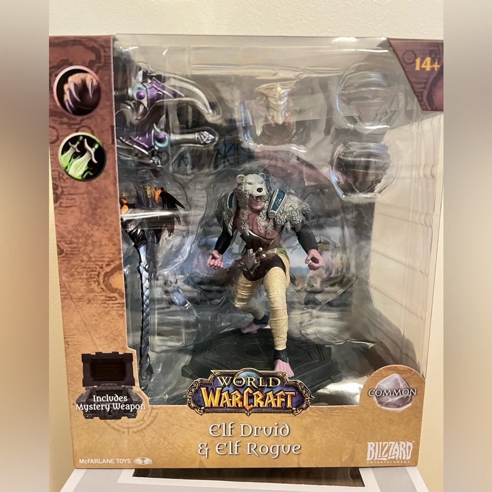 McFarlane Toys World of‎ Warcraft Night Elf:Druid Rogue Action Figure Rare Games